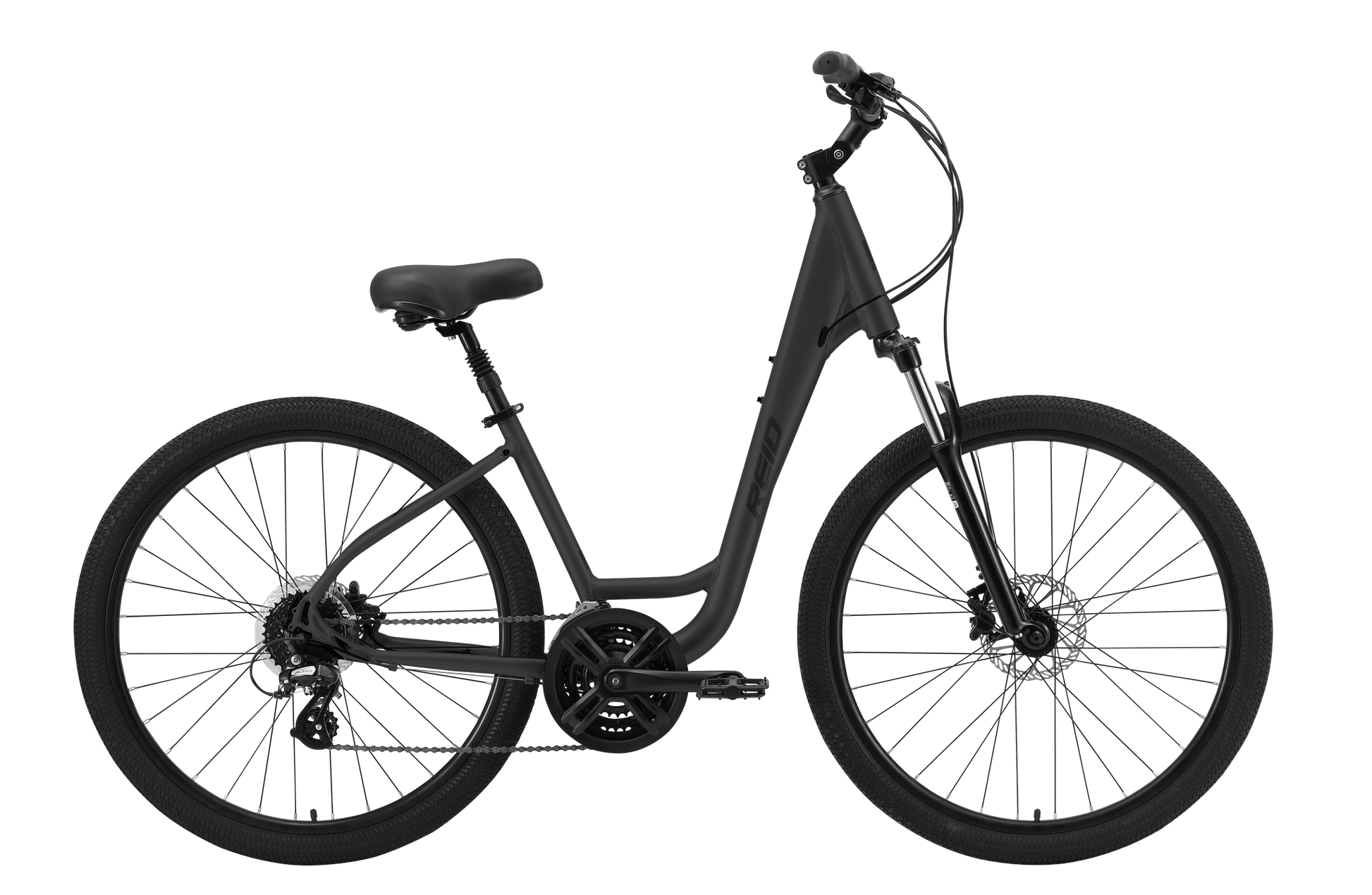 Comfort 3 Step Through Commuter Bike Charcoal Bikes Reid   